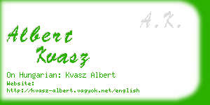 albert kvasz business card